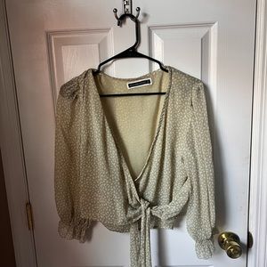 Abercrombie light green floral blouse